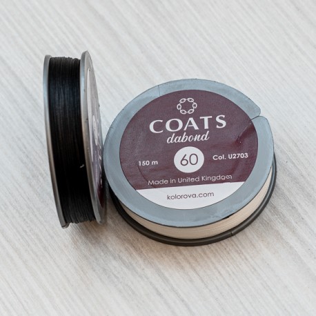 Нитки Coats Dabond (чорна, №60) 150 м