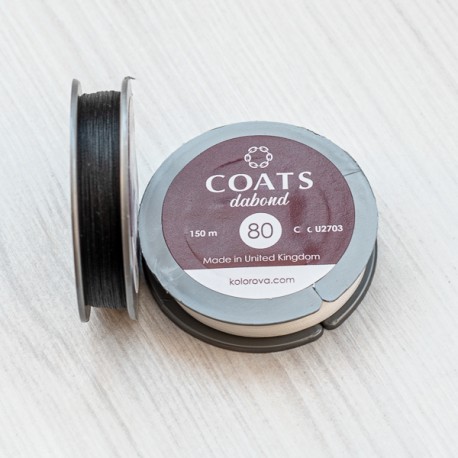 Нитки Coats Dabond (чорна, №80) 150 м