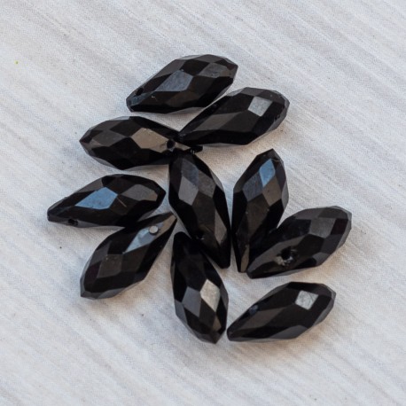 Намистини краплі (6х12 мм), 10 шт, чорні