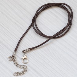 Основа для кулона, шнурок, темно-коричнева, 45 см