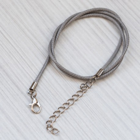 Основа для кулона, шнурок, сіра, 45 см