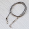 Основа для кулона, шнурок, сіра, 45 см