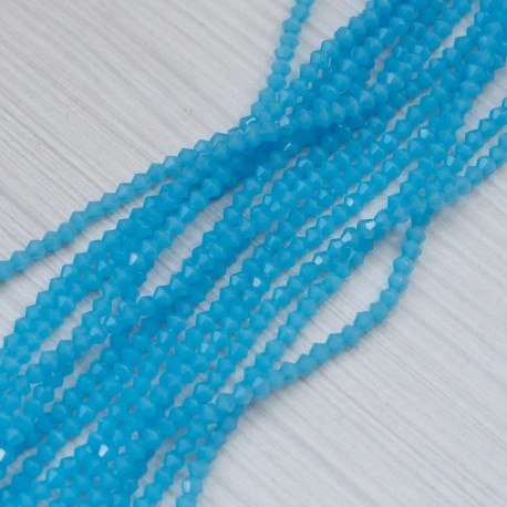 Намистини в низці (блакитні, опалові) (конуси, 4 мм)