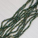 Намистини в низці (темно-зелений АВ) (конуси, 4 мм)