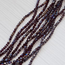 Намистини в низці (темно-червоний АВ) (конуси, 4 мм)