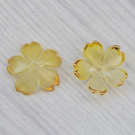 Квіточка акрилова, випукла (18 мм) жовта