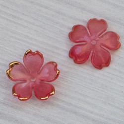 Квіточка акрилова, випукла (18 мм) червона