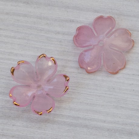 Квіточка акрилова, випукла (18 мм) рожева