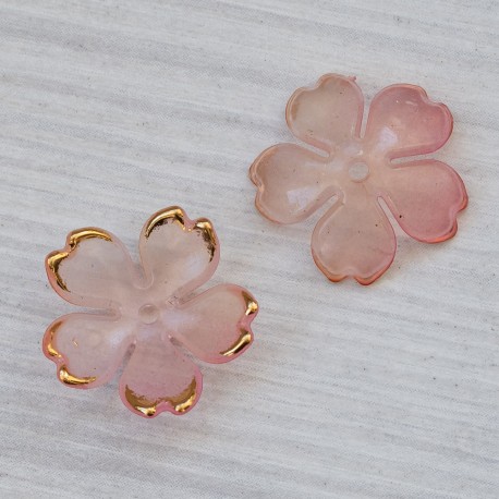 Квіточка акрилова, випукла (18 мм) персикова