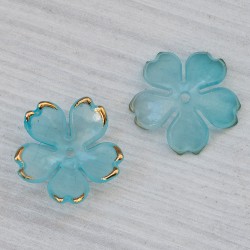 Квіточка акрилова, випукла (18 мм) блакитна