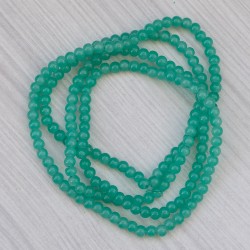 Намистини в низці (гладкі, 4 мм, темно-м'ятні)