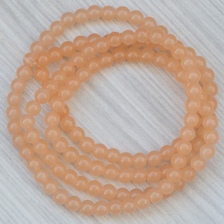Намистини в низці (гладкі, 4 мм, персикові)