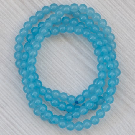 Намистини в низці (гладкі, 6 мм, блакитні)