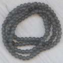 Намистини в низці (гладкі, 6 мм, темно-сірий)