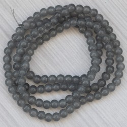 Намистини в низці (гладкі, 8 мм, темно-сірий)