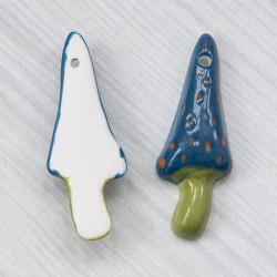 Підвіска керамічна, грибочок (синя шапочка)