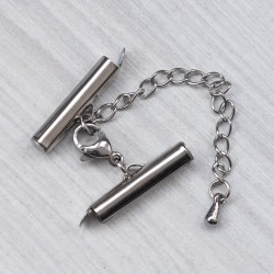 Карабін із слайдерами та подовжувачем, нержавійка (сталь) 13 мм