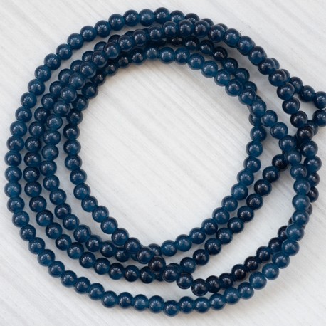 Намистини в низці (гладкі, 10 мм, сіро-сині)