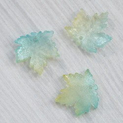 Листочок акриловий  (16х16 мм) блакитно-салатовий