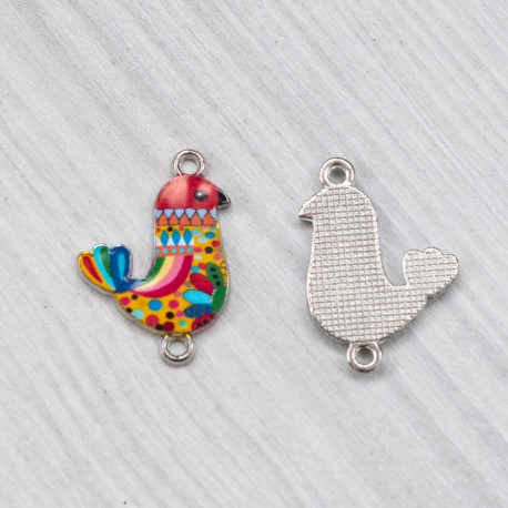 Підвіска-розділювач Пташка з візерунком, емаль