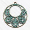 Підвіска мідна з патиною, коло ажурне (41х38 мм)